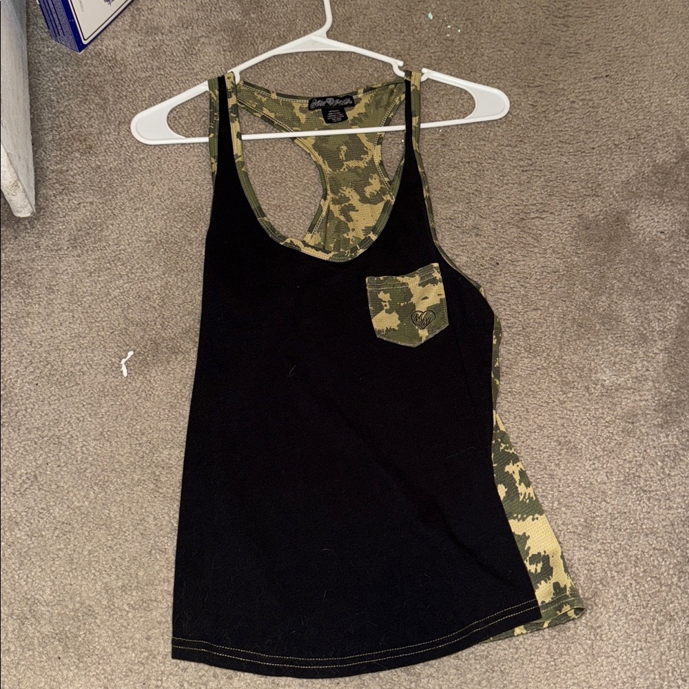 Black and Camouflage Tank Top